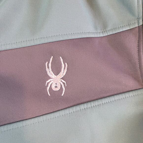 Spyder Men’s XL Hooded Full Zip Jacket Green Black Polyester - Picture 15 of 16